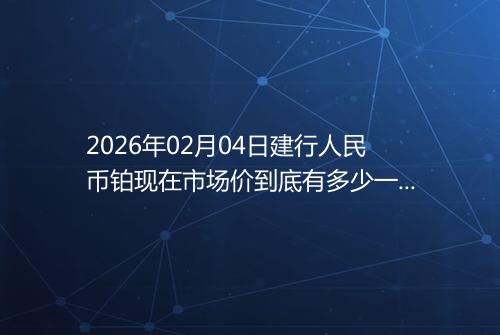 2026年02月04日建行人民币铂现在市场价到底有多少一克