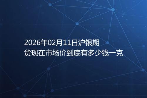2026年02月11日沪银期货现在市场价到底有多少钱一克