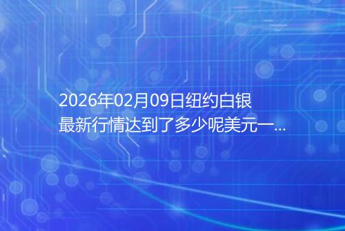 2026年02月09日纽约白银最新行情达到了多少呢美元一盎司