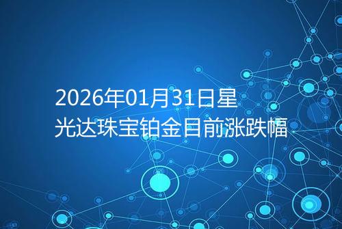 2026年01月31日星光达珠宝铂金目前涨跌幅
