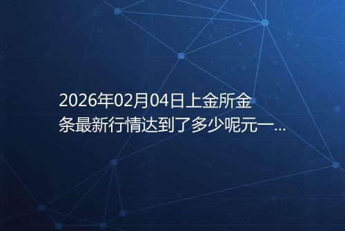 2026年02月04日上金所金条最新行情达到了多少呢元一克