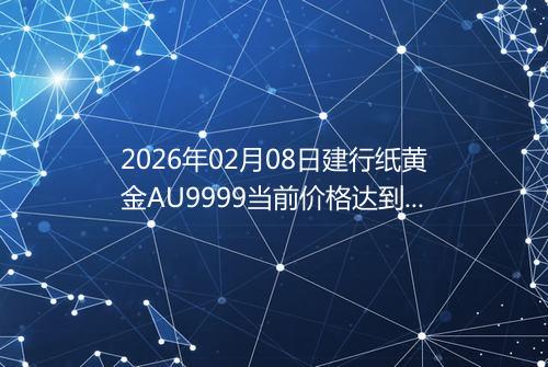 2026年02月08日建行纸黄金AU9999当前价格达到了多少一克