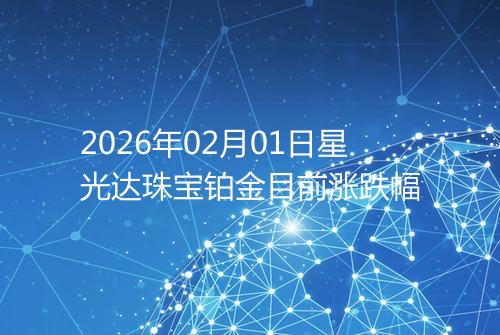 2026年02月01日星光达珠宝铂金目前涨跌幅