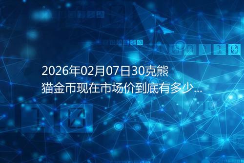 2026年02月07日30克熊猫金币现在市场价到底有多少元一个