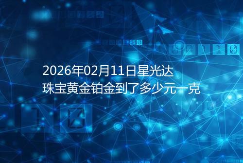 2026年02月11日星光达珠宝黄金铂金到了多少元一克