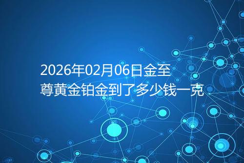 2026年02月06日金至尊黄金铂金到了多少钱一克