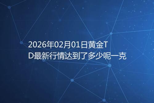 2026年02月01日黄金TD最新行情达到了多少呢一克